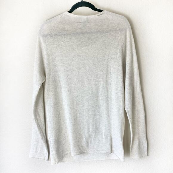 Magaschoni Women's Lightweight Distressed Cotton Sweater Cream Beige Size Small - Picture 2 of 5